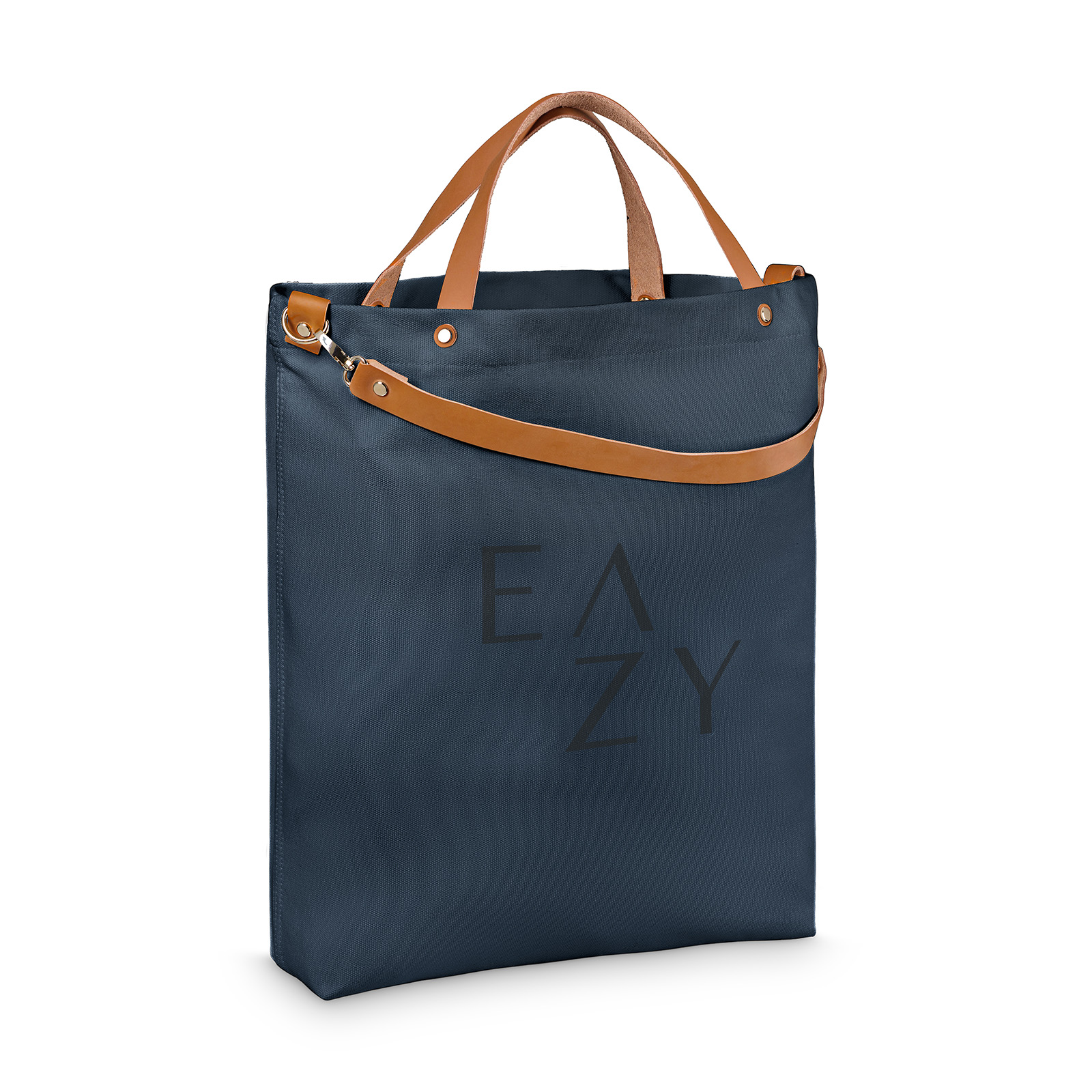 The Tote, Jeansblau, Leder braun, KOCHU_0005_a2